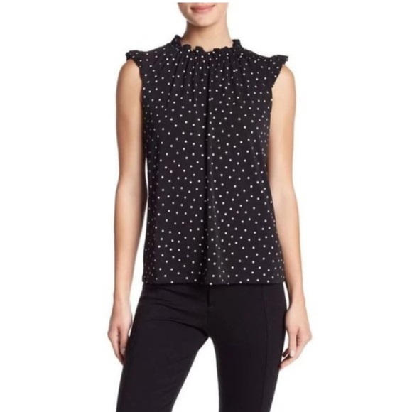 Adrianna Papell Tops - Adrianna Papell Black and White Ruffle Sleeve Blouse